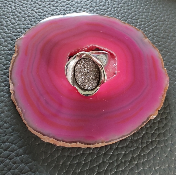 Designer HG Hagit Gorali 925 Drusy ring size 10 Israel - Picture 2 of 11